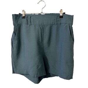 Maurices High-Waist Textured Shorts in Slate Blue-Green